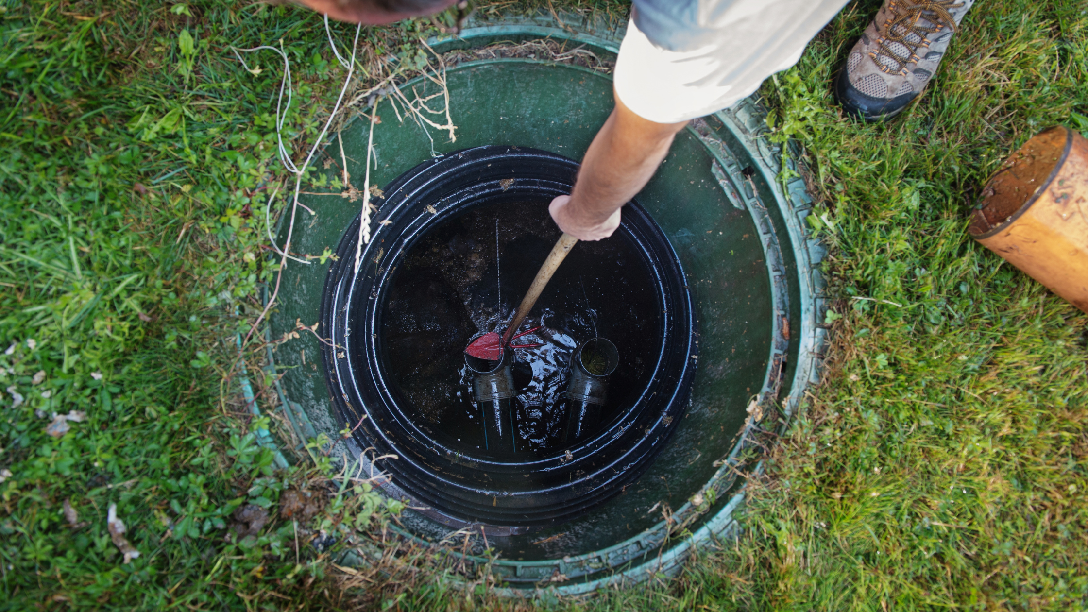 Aerial shot of septic system