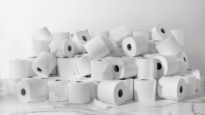 Large Pile of Single Ply Toilet Paper
