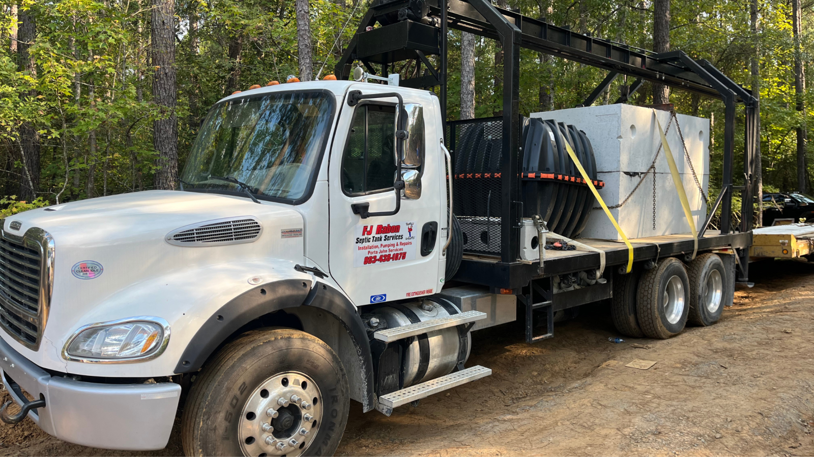 FJ Rabon Installation Truck at Work Site
